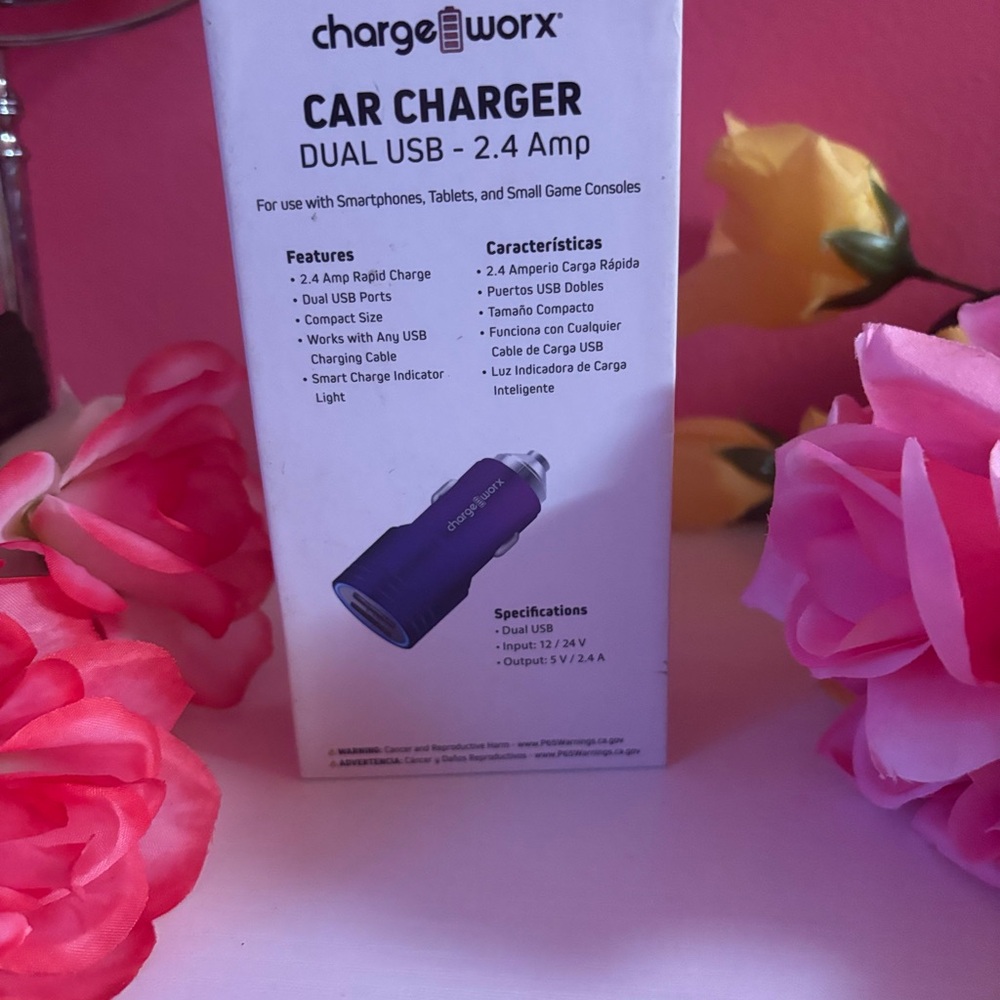 Purple Dual USB Car Charger - Picture 4 of 4